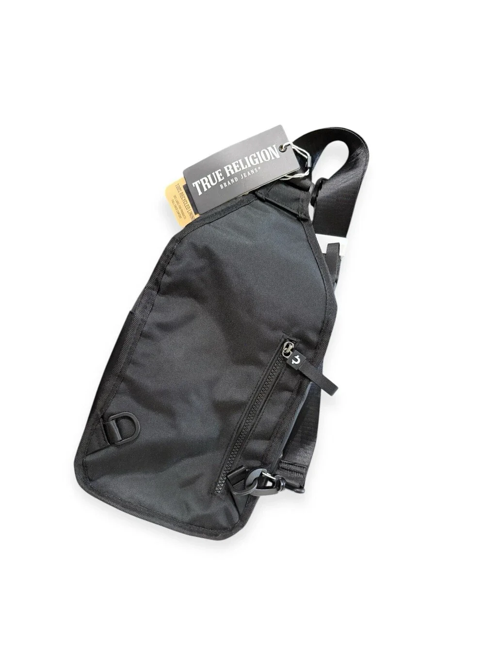 NWT True Religion Yeta Unisex Logo Patch Black Crossbody Bag / Fanny Pack